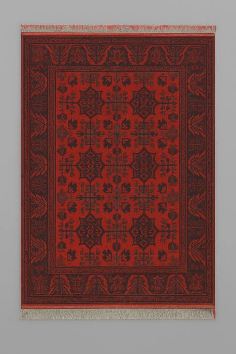 Terkaman Tribal Afghan Oriental Rug, size 4' x 6' 6"