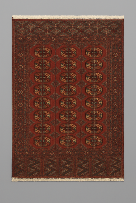 Terkaman Tribal Afghan Oriental Rug, size 3' 8" x 6' 8"
