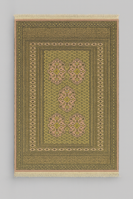 Hand-Knotted Pakistani Wool Rug, Tribal/Floral Design, size 4" x 5' 10"