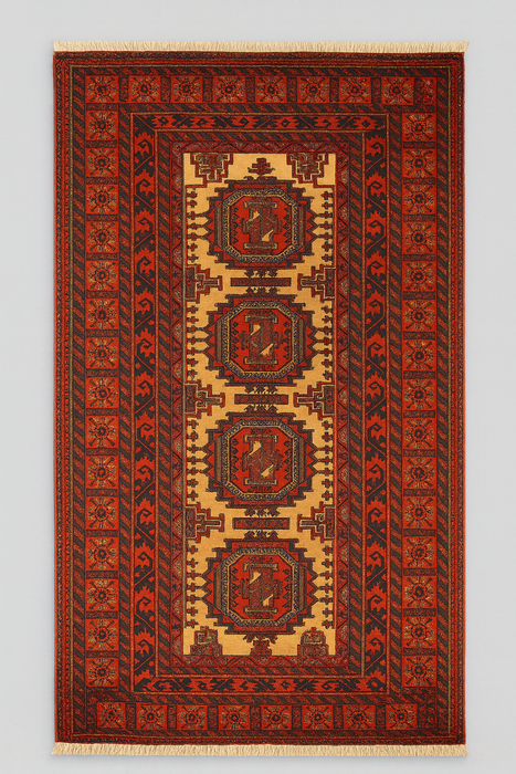 Terkaman Tribal Baluch Oriental Rug; 4' 4" x 8' 7"  (A)