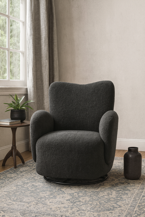Atlas Modern Fabric Swivel Arm Chair