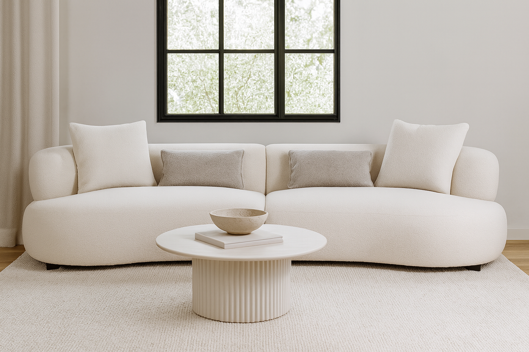 Pure Collection Modern Sectional 4-Seater Fabric Sofa – 120"