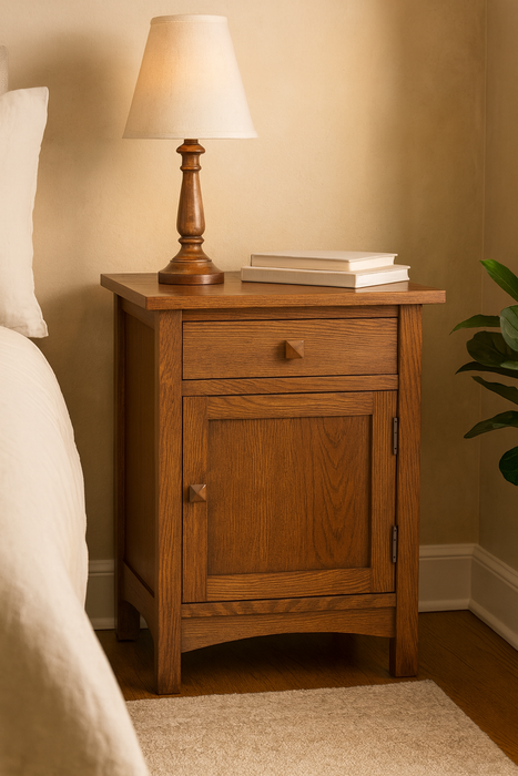 Mission 1 Door 1 Drawer Nightstand - Walnut stain