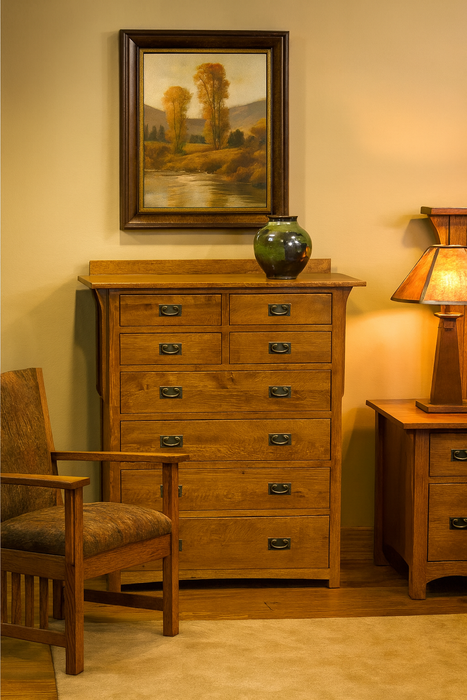 Mission Quarter Sawn Oak 8 Drawer Dresser