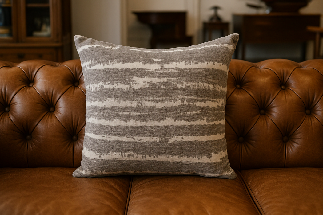 Gray Striped Accent Cushion