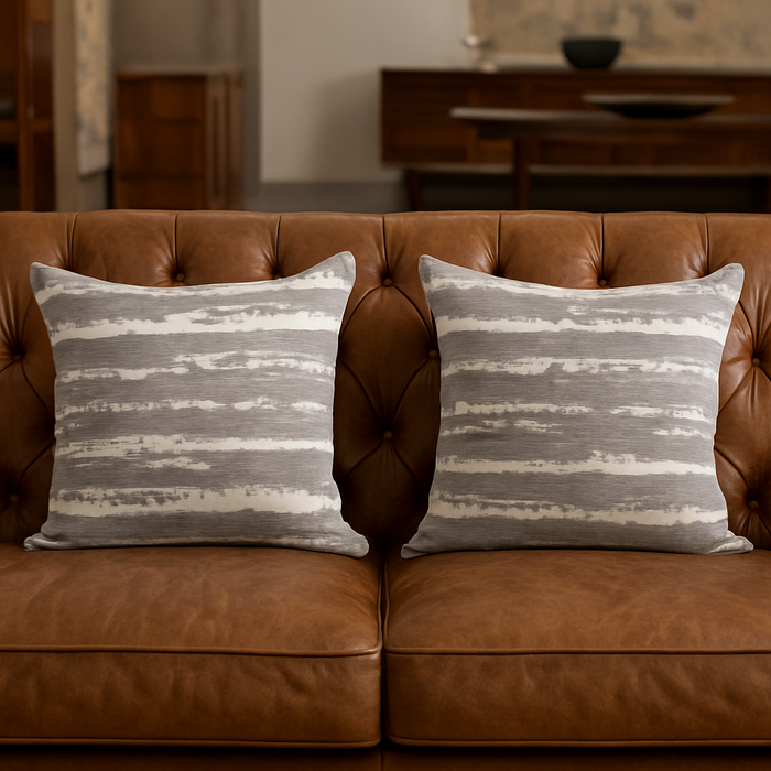 Gray Striped Accent Cushion