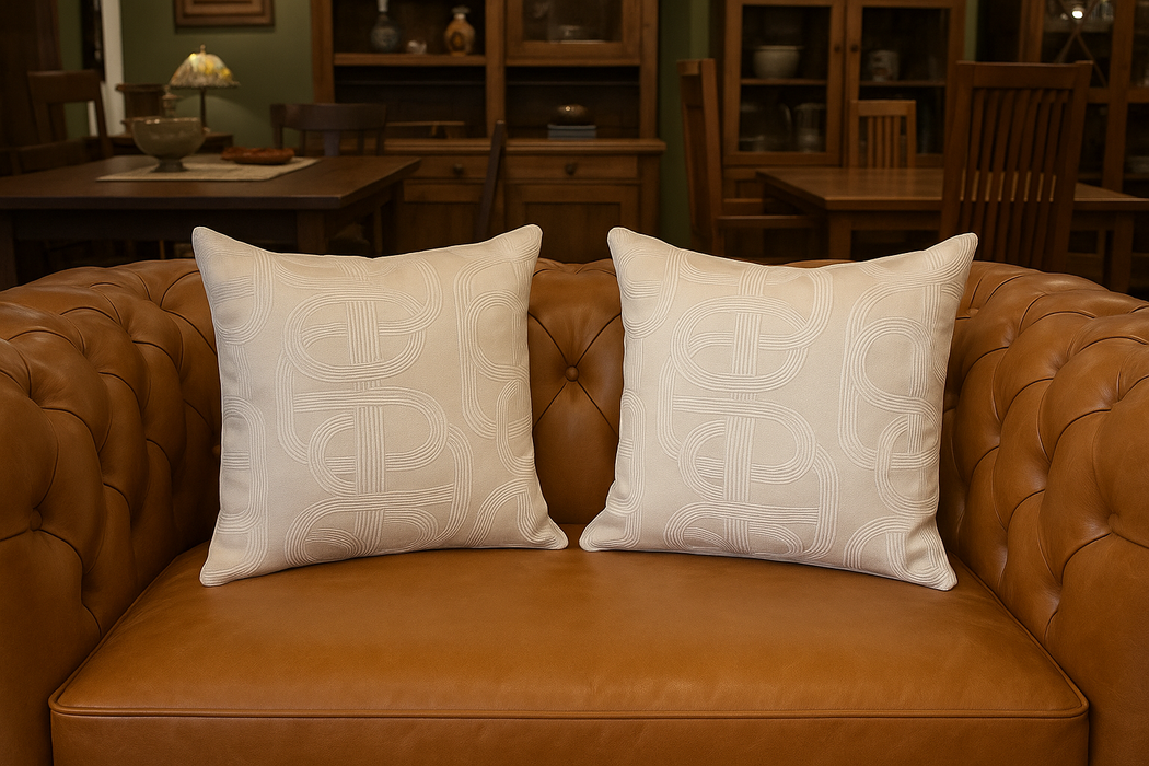 Geometric Pattern Ivory Cushion / Pillow