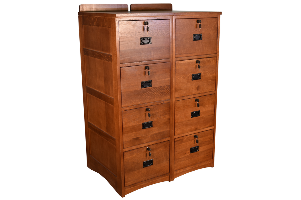 Mission Solid Oak 4 Drawer File Cabinet