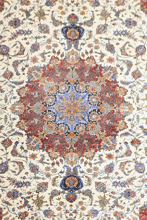 Fine Tabriz 100% Silk Oriental Rug 9' 9" x 13' 1"