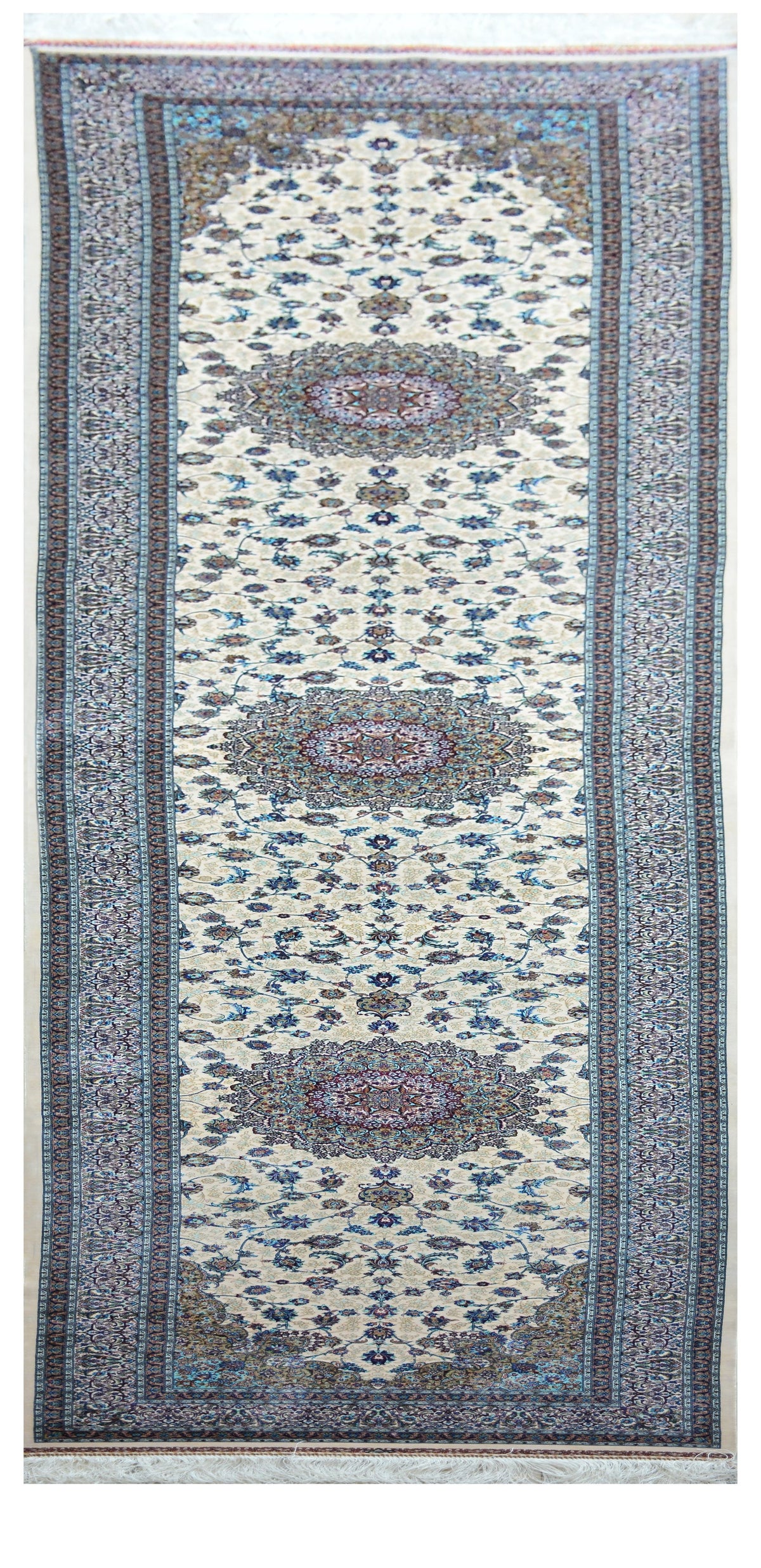 Agra 100% Silk Oriental Rug - Runner 2' 7