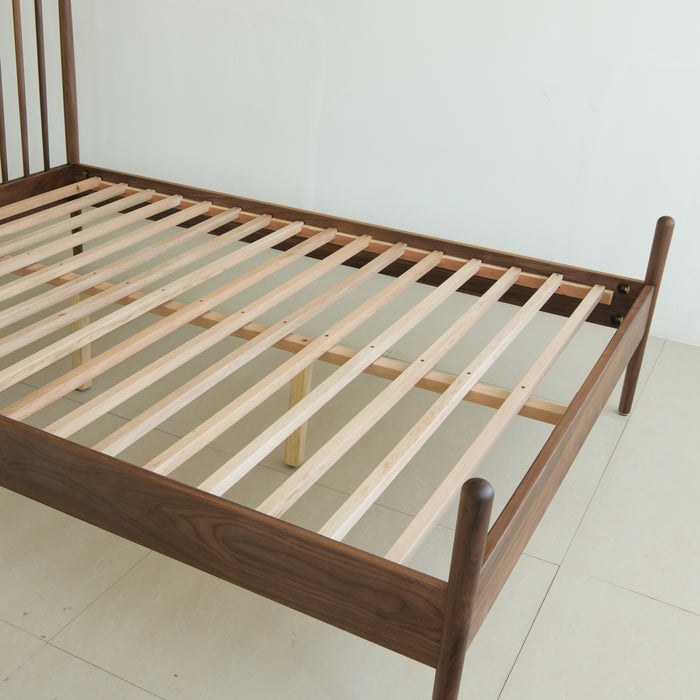 Isabella Midcentury King Bed - Solid Black Walnut