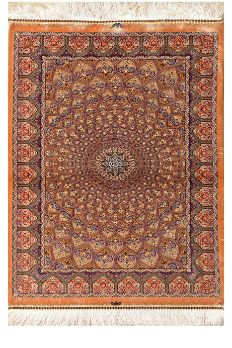 Agra Small 100% Silk Rug 2' x 3'