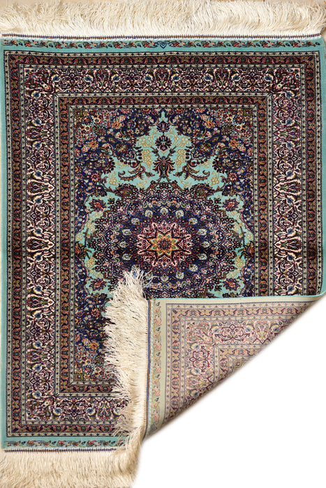 Kashmir Small 100% Silk Rug 2' x 3'