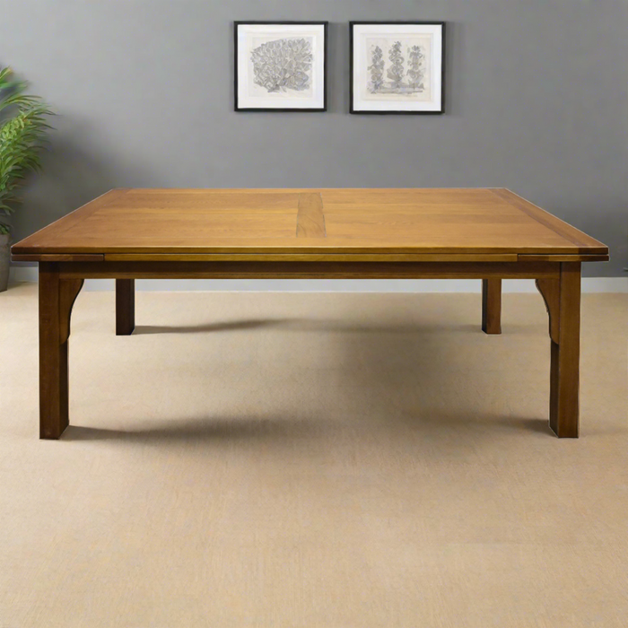 Mission Style Oak Stow Leaf Dining Table (2 Colors Available)