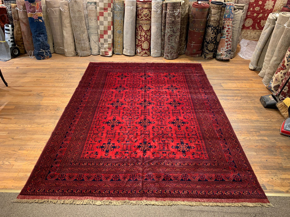 Terkaman Tribal Afghan Oriental Rug, size 8' 5" x 11' 6" (C)