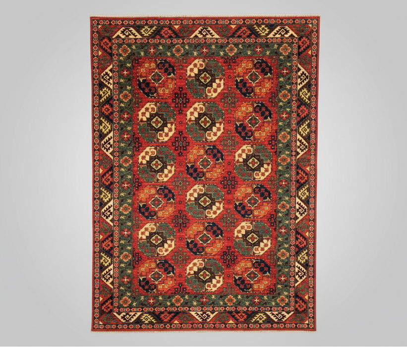 Terkaman Tribal Afghan Oriental Rug, size 8' 8" x 12' 4"  (C)