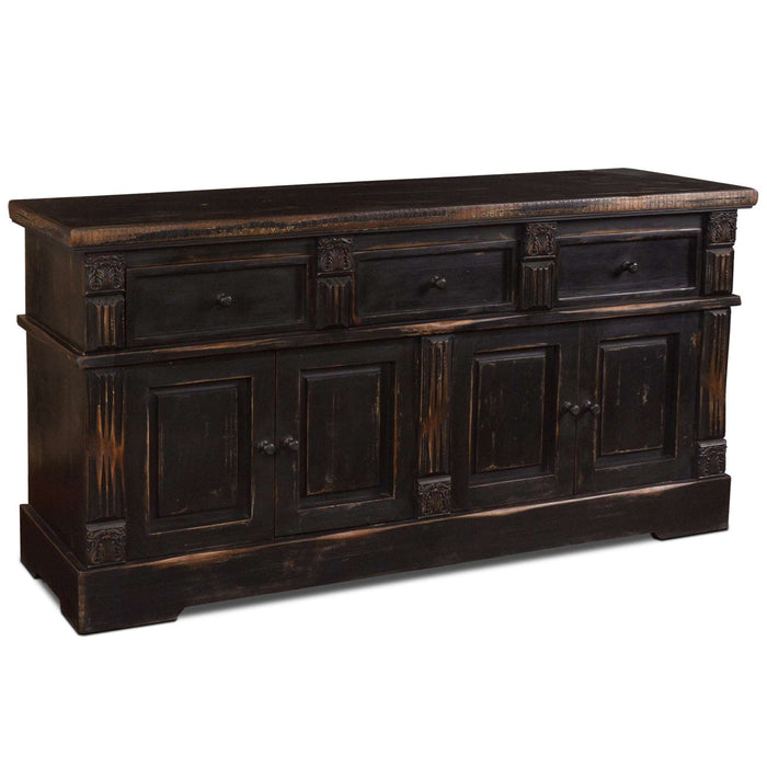 SOLD OUT Eboni 4 Door / 3 Drawer Sideboard - Black - 72" - Crafters and Weavers