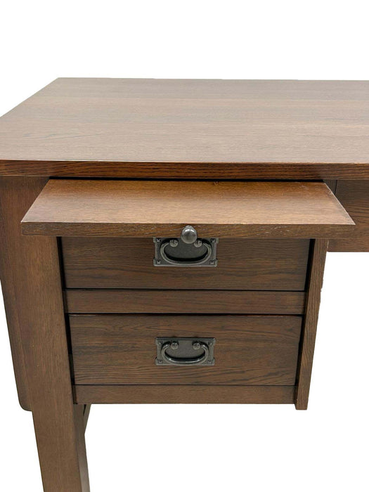 Mission Quarter Sawn Oak 5 Drawer Desk - Walnut