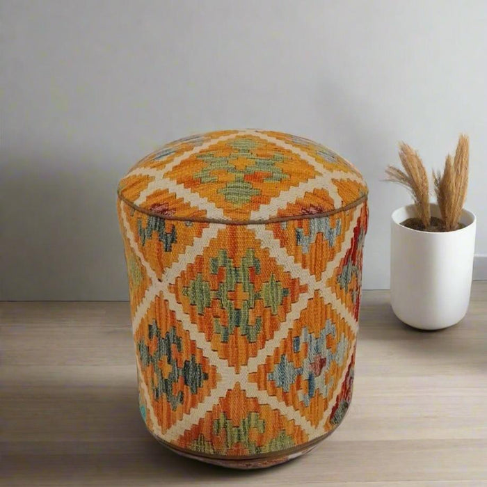 One of a Kind Kilim Rug Pouf Ottoman foot stool #140A