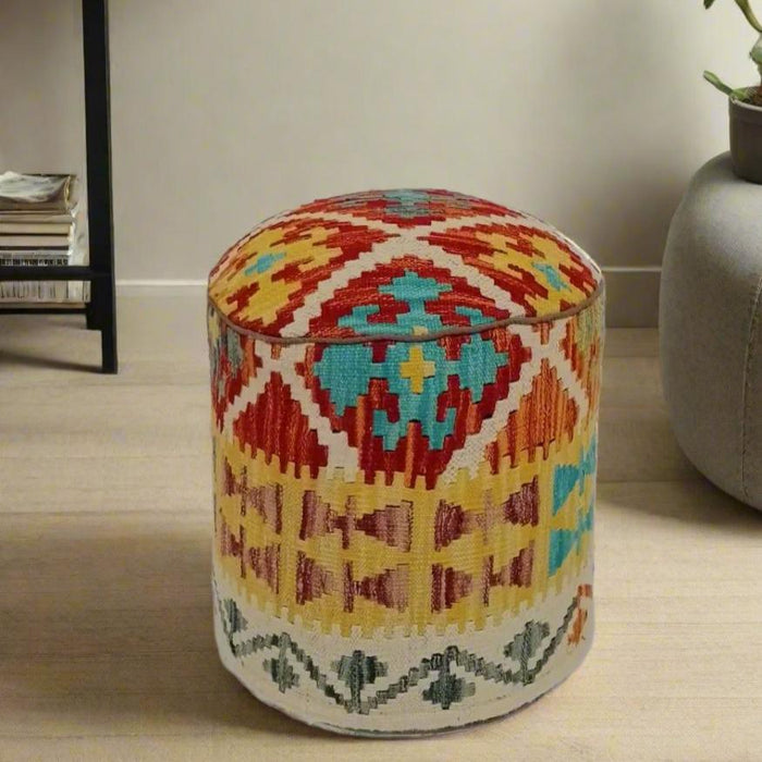 One of a Kind Kilim Rug Pouf Ottoman foot stool #146A