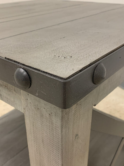 Larson Cross Bar Open End Table- Gray