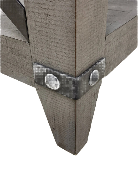 Larson Cross Bar Open End Table- Gray