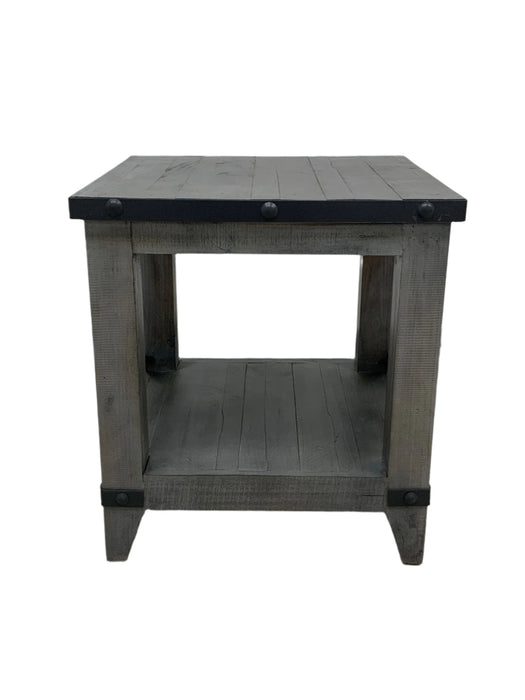 Larson Cross Bar Open End Table- Gray