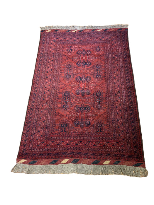 Terkaman Tribal Afghan Oriental Rug, size 4' 3" x 6' 3" (C)