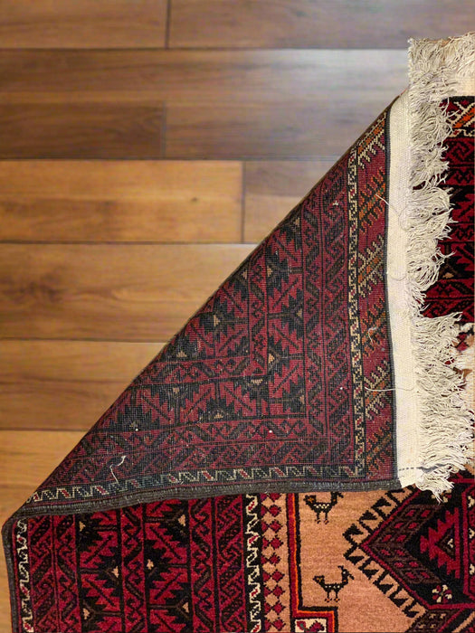 Terkaman Tribal Afghan Oriental Rug, size 4' 3" x 6' 3" (C)