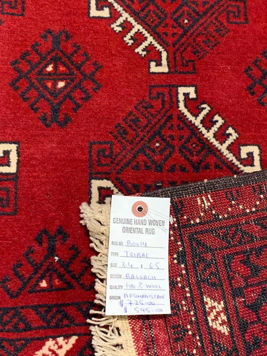 Terkaman Tribal Baluch Oriental Rug 4" x 5" (A)