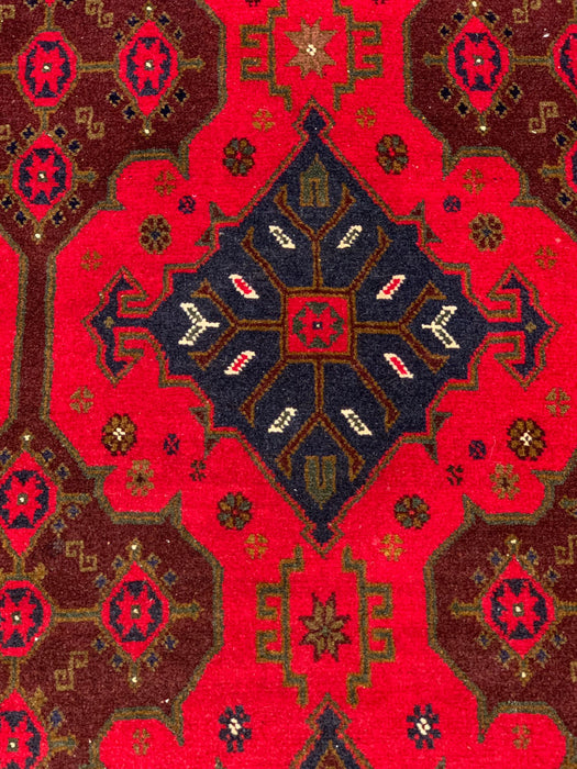 Terkaman Tribal Afghan Oriental Rug, size 3' 7" x 5' 5"