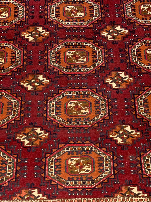 Terkaman Tribal Afghan Oriental Rug, size 4' 7" x 6' 4"