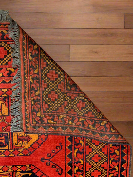 Terkaman Tribal Afghan Fielpa Oriental Rug, size 3' 9" x 6' 8"