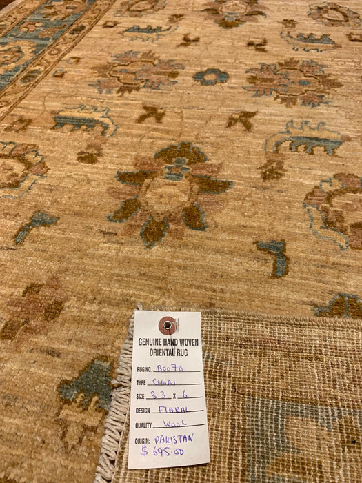 Hand-Knotted Sultanabad Vegetable-Dyed Wool Rug, 3' 3" x 6'