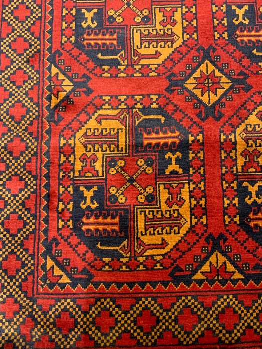 Terkaman Tribal Afghan Fielpa Oriental Rug, size 4" x 6' 4"