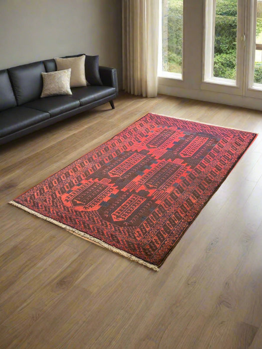 Terkaman Tribal Baluch Oriental Rug SIze 3' 9" x 6" (A)