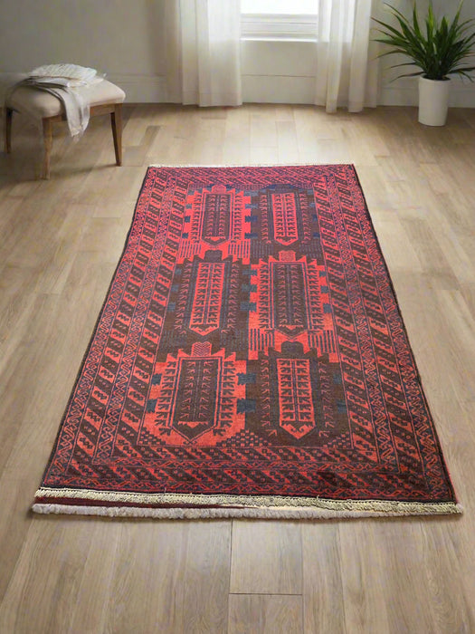 Terkaman Tribal Baluch Oriental Rug SIze 3' 9" x 6" (A)