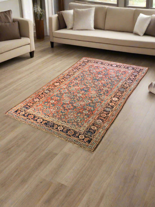 Timeless Beauty, Woven by Hand. Antique Persian Rug, size 4' x 6' (F)