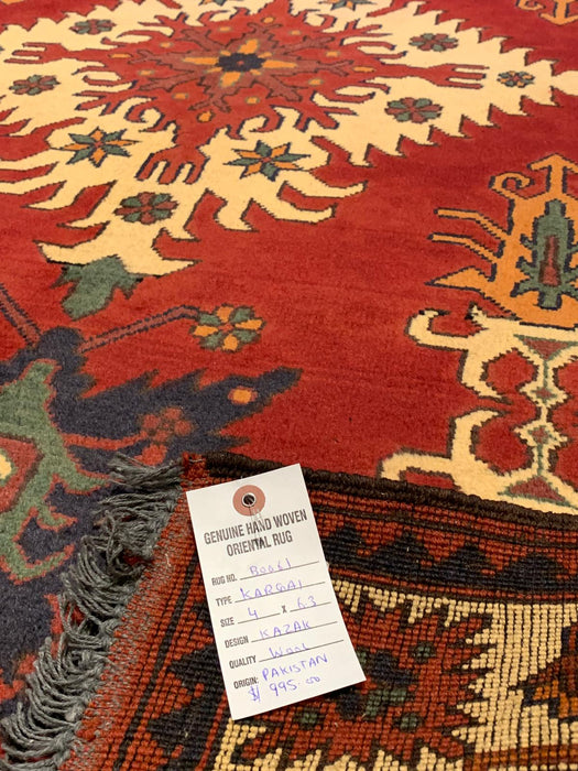 Terkaman Tribal Afghan Oriental Rug, size 4" x 6' 3"