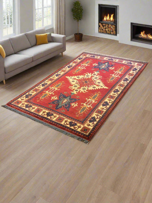 Terkaman Tribal Afghan Oriental Rug, size 4" x 6' 3"