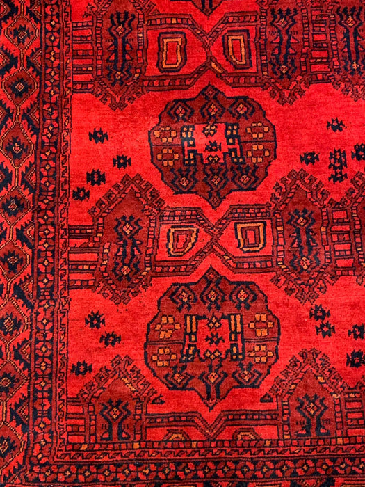 Terkaman Tribal Afghan Fielpa Oriental Rug, size 4" x 6' 4"