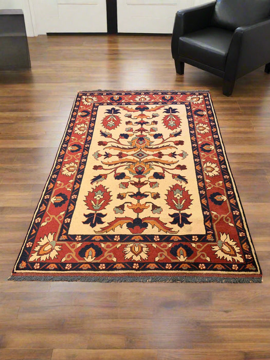 Terkaman Tribal Afghan Oriental Rug, size 4" x 6"