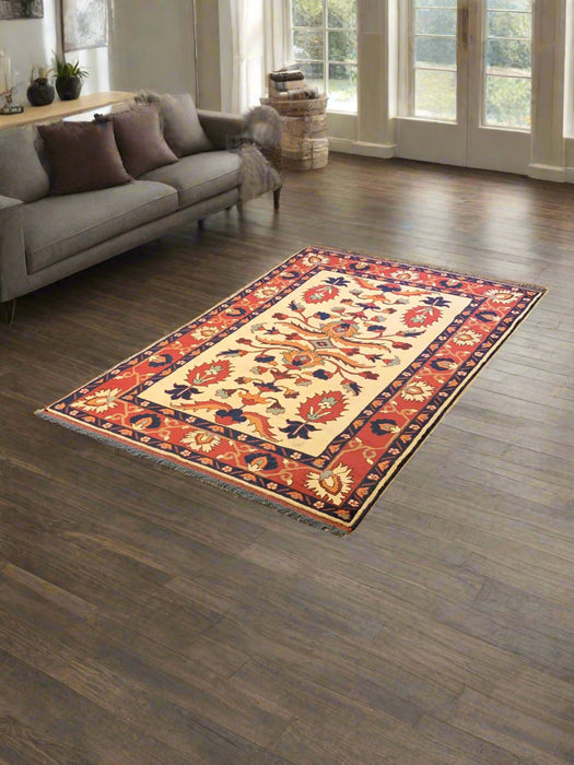 Terkaman Tribal Afghan Oriental Rug, size 4" x 6"