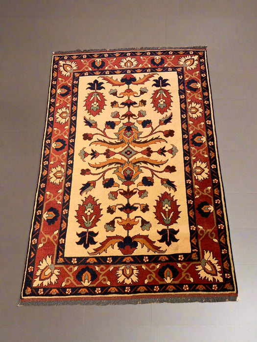 Terkaman Tribal Afghan Oriental Rug, size 4" x 6"