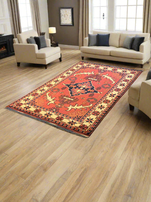 Terkaman Tribal Afghan Oriental Rug, size 4" x 6' 3"