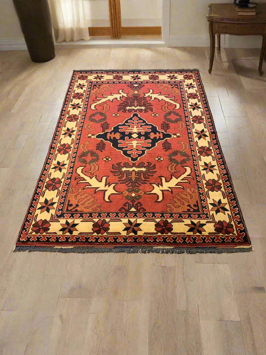 Terkaman Tribal Afghan Oriental Rug, size 4" x 6' 3"