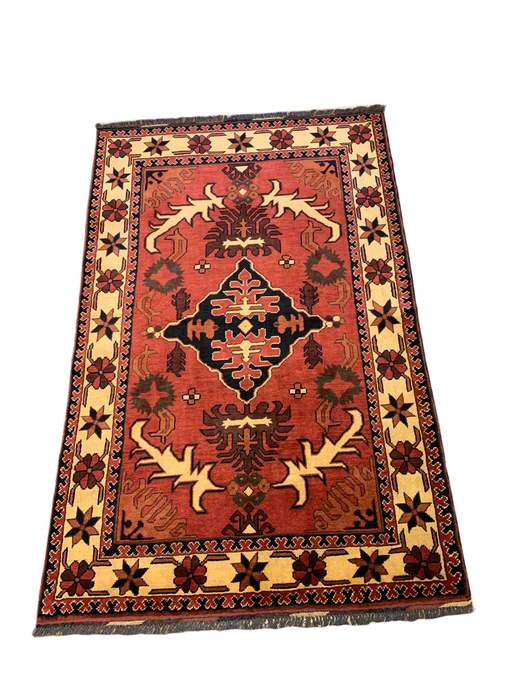 Terkaman Tribal Afghan Oriental Rug, size 4" x 6' 3"