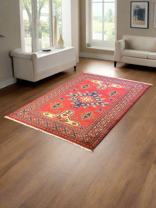 Terkaman Tribal Afghan Oriental Rug, size 4" x 6"