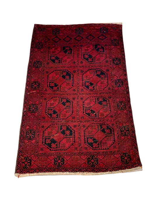 Terkaman Tribal Afghan Oriental Rug, size 4" x 6"