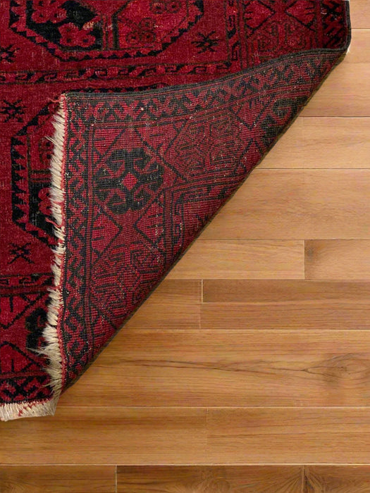 Terkaman Tribal Afghan Oriental Rug, size 4" x 6"
